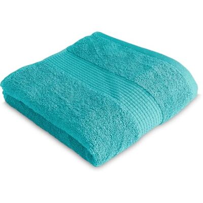 Le linge de Jules Asciugamano da bagno, 50 x 90 cm, 100% cotone, 450 g/m2, blu turchese Le linge de Jules Asciugamano da bagno, 50 x 90 cm, 100% cotone, 450 g/m2, blu turchese