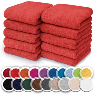 NatureMark Set da 10 panni in spugna per viso e mani – 100% cotone, morbidi e assorbenti – 30×30 cm, Rosso NatureMark Set da 10 panni in spugna per viso e mani – 100% cotone, morbidi e assorbenti – 30×30 cm, Rosso