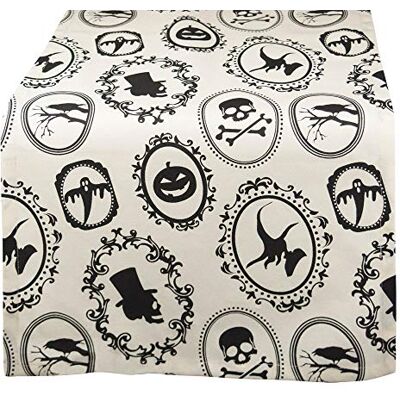 DII Runner da tavola in cotone, 14 x 72 cm, ritratto di Halloween, perfetto per Halloween, cene e serate di film spaventosi. DII Runner da tavola in cotone, 14 x 72 cm, ritratto di Halloween, perfetto per Halloween, cene e serate di film spaventosi.