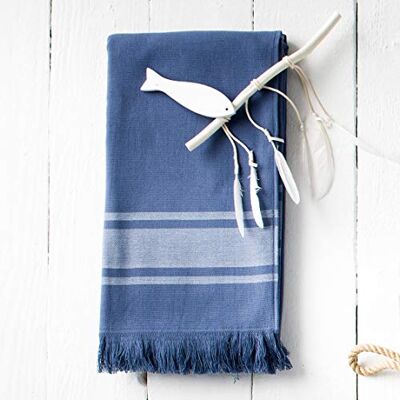 TODAY Fouta Asciugamani da Bagno, 100 x 190 cm, Colore: Blu Oceano TODAY Fouta Asciugamani da Bagno, 100 x 190 cm, Colore: Blu Oceano