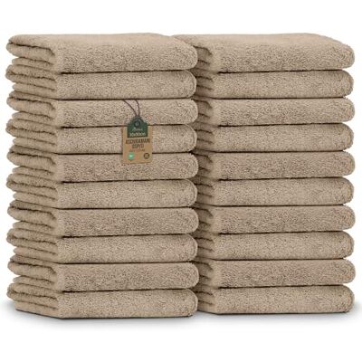 NatureMark Asciugamani Ospite – Confezione da 20 (30x50 cm), 100% Cotone, Certificati OEKO-TEX, Morbidi, Assorbenti e Facili da Lavare – Per Bagno, Ospiti & Spa – Sabbia/Beige NatureMark Asciugamani Ospite – Confezione da 20 (30x50 cm), 100% Cotone, Certificati OEKO-TEX, Morbidi, Assorbenti e Facili da Lavare – Per Bagno, Ospiti & Spa – Sabbia/Beige