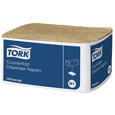 Tork Natural Counterfold Dispenser Napkin, 24 x 300 tovaglioli ciascuno, Tork Natural Counterfold Dispenser Napkin, 24 x 300 tovaglioli ciascuno,