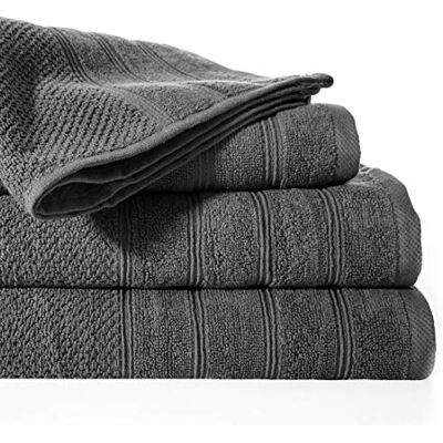 Eurofirany Pop Spugna, 100% Cotone, Asciugamano da Bagno, Grigio Acciaio, 140.00 x 70.00 CMS Eurofirany Pop Spugna, 100% Cotone, Asciugamano da Bagno, Grigio Acciaio, 140.00 x 70.00 CMS