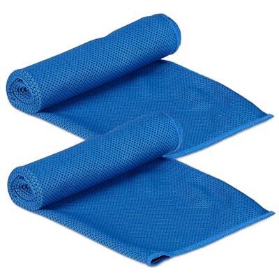Relaxdays Asciugamano Rinfrescante, Set da 2, Asciugamani Refrigeranti da Collo, per Sport e Fitness, 90x30 cm, Blu Relaxdays Asciugamano Rinfrescante, Set da 2, Asciugamani Refrigeranti da Collo, per Sport e Fitness, 90x30 cm, Blu