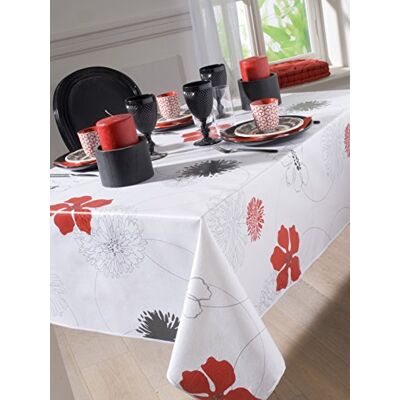 CALITEX Ring Flower Tovaglia PVC Rosso 140 cm CALITEX Ring Flower Tovaglia PVC Rosso 140 cm