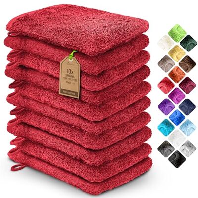 NatureMark Confezione da 10 Guanti da Bagno in Spugna 100% Cotone – Morbidi e Resistenti, Ideali per la Cura Quotidiana e gli Ospiti Rosso 15x21 cm NatureMark Confezione da 10 Guanti da Bagno in Spugna 100% Cotone – Morbidi e Resistenti, Ideali per la Cura Quotidiana e gli Ospiti Rosso 15x21 cm