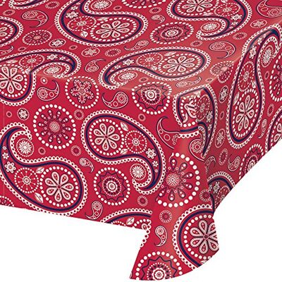 Creative Tovaglia in plastica con motivo cachemire rosso Creative Tovaglia in plastica con motivo cachemire rosso