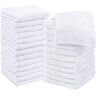 Utopia Towels Set Di 24 Asciugamani 100% Cotone Filato Ad Anelli, Asciugamano Di Flanella Di Qualità Superiore, Altamente Assorbente e Morbido (Bianco)