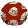 NLWQEKV Doppia cuffia da doccia impermeabile cheeseburger hamburger colorato dolce attirare cibo arte riutilizzabile moda cappello da doccia per donne bellezza, BathHair Spa, casa hotel viaggio uso