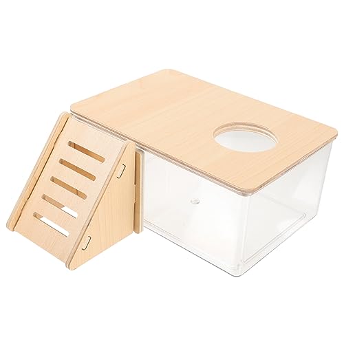 FRCOLOR Bagno Per Criceti Supporto Per Tenda Doccia Scatola Per Scavare Criceti Lettiera Per Criceti Vasca Bagno Di Sabbia Per Criceti Toilette Per Criceti Vasca Da Bagno Di Legno Cincillà