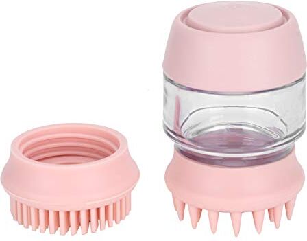 Zerodis New Pet Bath Massage Brush Dispenser di sapone e shampoo per gatti per cani per la toelettatura quotidiana Risciacqua il pelo mentre rimuovi pelucchi e capelli sparsi per i capelli corti