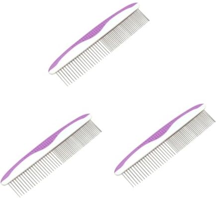 BESPORTBLE 3 Pz pettine antipulci per animali domestici pet brush pet comb sotto filtro a ghiaia pettine per animali domestici abito il cane pettine di bellezza impostare Viola,porpora