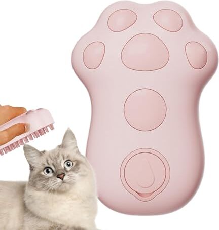 Generic Spazzola per pelis di gatto, Spazzole per toelettatura a vapore, Spazzola portatile per gatti a vapore, Strumento autopulente per la caduta dei pelis di gatto, Accessori perfetti e adatti per i