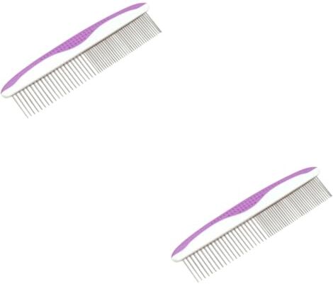 Toddmomy 2 Pz pettine per animali domestici kit per toelettatura per cani viola pet brush pet comb abito pettine antipulci per animali domestici cani e gatti pettine di bellezza attrezzo