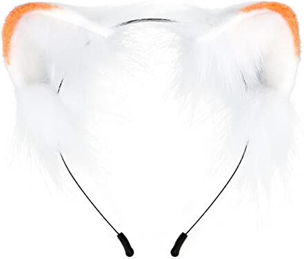 Generic Fascia per capelli con orecchie di animale personalizzate fatte a mano simulazione di gatto orecchie di gatto Amazon esplosioni accessori per capelli per orecchie di volpe (arancione)