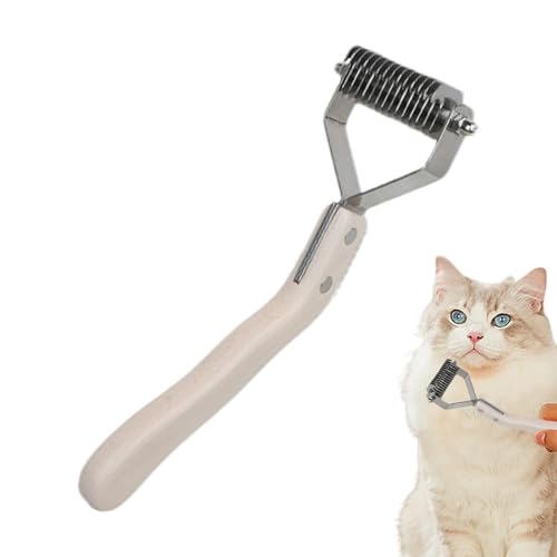 Generic Spazzola per eliminare il pelo del gatto, con manico curvo, multiuso su entrambi i lati, per rimuovere i peli aggrovigliati e sciolti per animali domestici a pelo lungo opaco