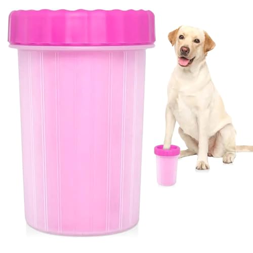 Generico Lava Zampe Cani Tazza, Spazzola Interno In Silicone, Universale Adatta Cani Taglia Grande Media Piccola, Pulizia Zampa Artigli Sporchi Pioggia Fango, Massaggio Igiene (ROSA)