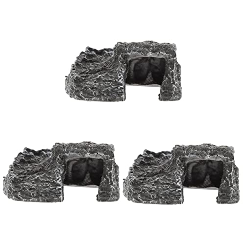 Mipcase 3 Pz Delle Tartarughe Resistente All'usura Roccia Da Compagnia Habitat Delle Tartarughe Pelli Di Rettile Giardino Roccioso Arrampicata Resina