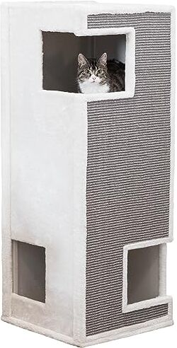 Trixie Tiragraffi Cat Tower Gerardo, 100 cm, bianco/grigio –