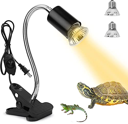 ROXIIFEE Lampada Riscaldante Tartarughe Rettile, Kit Illuminazione Tartaruga Acquario Include E27 25W 50W UVA UVB, per Rettile Anfibi Tartaruga