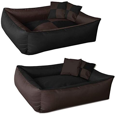 BedDog ® 2in1 Max Quattro Marrone/Nero XXXL, 150x110 cm, Letto per Cane L Fino a XXXL, 8 Colori, Cuscino, Divano, Cestino per Cane