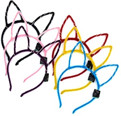 FRCOLOR 6 Pezzi Cerchietti Per Peli Di Gatto Fasce Per Di Gatto Fasce Per Orecchie Glitterate Dell'orecchio Per Gatti a Led Bambino Luminoso Forniture Per Feste