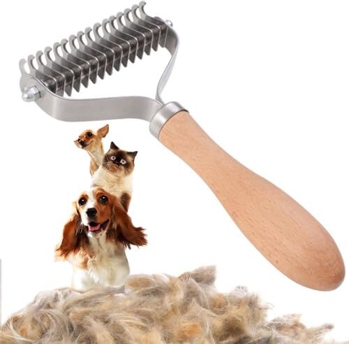 BOSREROY Cane Slicker Spazzola Metallo Cane Dematting Pettine Pet Grooming Sottopelo Rastrello In Acciaio Inox Due Lati Breve Lungo Nodi Spazzola