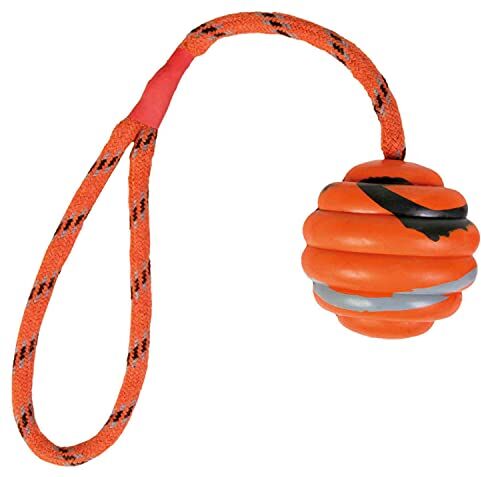 Trixie Natural Rubber Dog Wavy Ball on a Rope, 30 x 6 cm