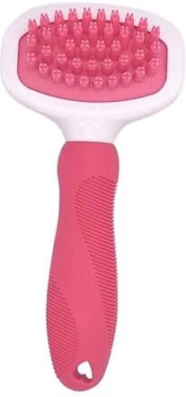 Generic Spazzola for pettine for toelettatura di gatti for cani da compagnia in silicone for il bagno Pulizia Massaggio Pettine for spazzole in plastica for cani gatti (Color : Pink, Size : S)