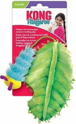 KONG Flingaroo Caterpillar Giocattolo con erba gatta