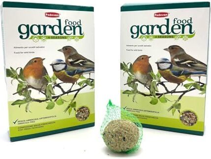 Generico Padovan Garden Food 1kg x2 mangime uccelli selvatici 2 confezioni + una pallina di grasso