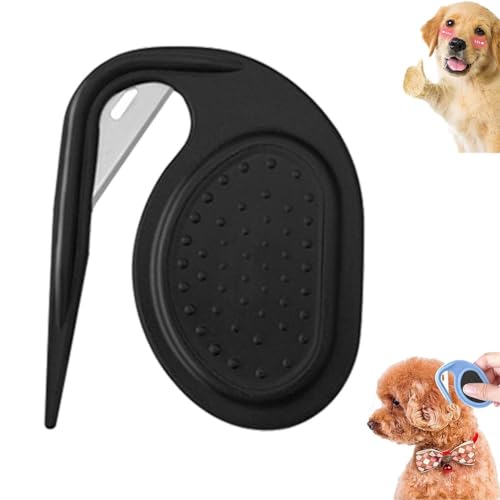 Mlthcig Pettine for annodare animali domestici, Pettine for annodare gatti, Pettine for annodare cane, Pettine for depilazione massaggiante multifunzionale 3 in 1, toelettatura smacchiatore (Color : Black)