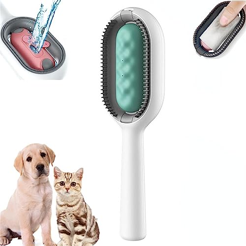 JJKTO Pet Cleaning Hair Removal Comb,pet Hair Removal Brush Self Cleaning,4 In 1 New Universal Dog Brush Cat Brush Grooming Comb,for Pet Grooming Comb Removing Loose Fur and Dirt