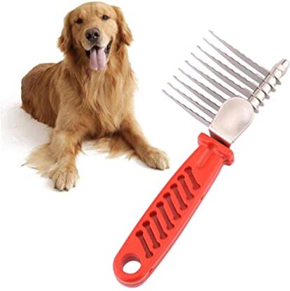 FRCOLOR strumento dematting per cani cosmetico nido di formiche acciaio inossidabile Golden retriever pettini pettine animale domestico spazzola per di cane rosso