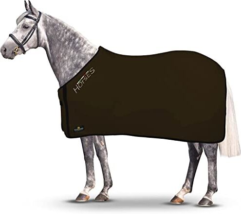 Horses , Coperta per Cavallo in Pile, Modello Basic, Morbida e Comoda, ideale per Trasporto e Dopo Lavoro, Marrone 145 cm