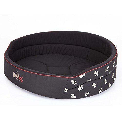 Hobbydog Dog Bed of Foam R1 42X30 cm Black with Paws, XS, Black, 500 g