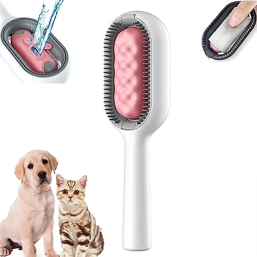 JJKTO Pet Cleaning Hair Removal Comb,pet Hair Removal Brush Self Cleaning,4 In 1 New Universal Dog Brush Cat Brush Grooming Comb,for Pet Grooming Comb Removing Loose Fur and Dirt