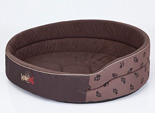 Hobbydog Dog Bed of Foam R1 42X30 cm Light Brown with Paws, XS, Brown, 500 g