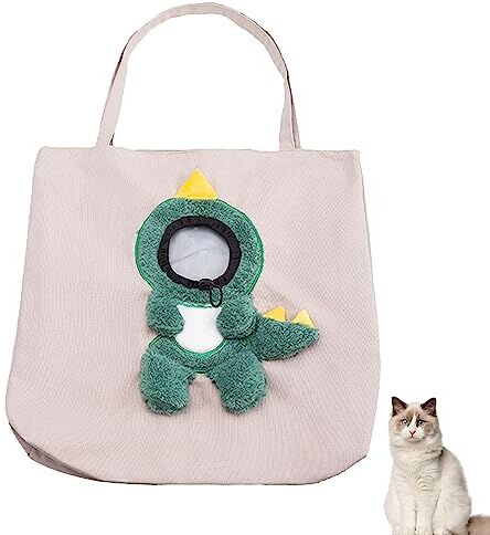 LiHuoRi Borsa da Trasporto per Cani, Borsa a Tracolla per Gatti, Borsa per Animali Domestici, Borsa Tracolla In Tela per Animali Domestici per Sotto I 3kg Cani e Sotto I 4kg Gatti di Piccola Taglia(L)