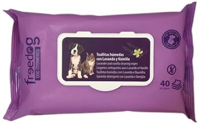 Freedog Salviette Lavanda&Vaniglia Grande, Prodotto per Animali Domestici di Marca , Colore Multicolore