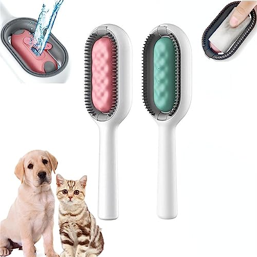 JJKTO Pet Cleaning Hair Removal Comb,pet Hair Removal Brush Self Cleaning,4 In 1 New Universal Dog Brush Cat Brush Grooming Comb,for Pet Grooming Comb Removing Loose Fur and Dirt