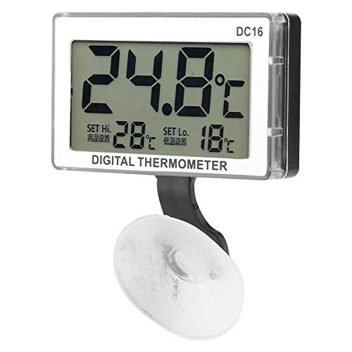Tyenaza Termometro Digitale, Acquario Termometro Digitale con Schermo LCD e Ventosa Utilizzato in Acquario Serbatoio per Pesci o Scatola per l'Alimentazione del Rettile