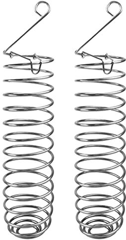 Zimjoy 2 Pezzi Mangiatoia Spirale,Cesto di frutta per pappagalli Mangiatoia Acciaio Inox Pappagalli,Spiedino Frutta per Pappagalli e Altri Uccelli,uccelli innamorati,fringuelli,Mynah