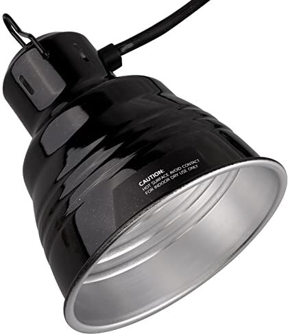 AIICIOO Rettile 5,5" Riflettore in alluminio con paralume a cupola non rimovibile Testa della lampada Base in ceramica termoresistente incorporata Lampada termica per rettili E27 Lampada UVB