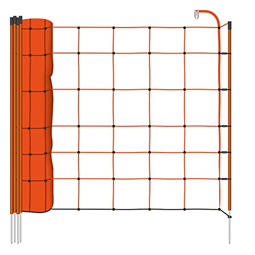 Voss Rete elettrificabile per Pecore Basic, 50 m di Lunghezza, 90 cm di Altezza, a 1 Punta, Arancione, Rete per recinto Elettrico, Rete per maiali, capre, agnelli, pollame