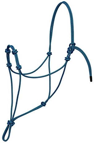 Weaver Leather Silvertip  Four Knot Rope Halter, Blue/Black