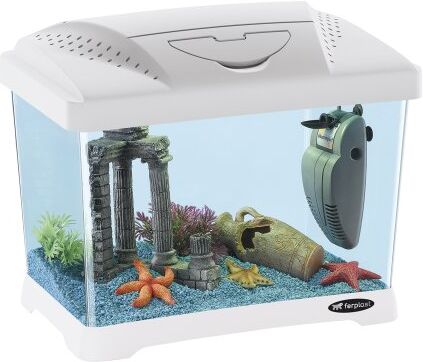 Ferplast Hydor Acquario in Plastica CAPRI JUNIOR, Capacità 21 L, Lampada e Filtro Interno, Bianco, 41 x 26,5 x h 34 cm