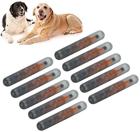 Zerodis 10 Pezzi Pet Microchip, 1.25mm Forniture per Cani Pro-ID Microchip Pet Microchip Mini CHIP Etichetta Animale Chip Tubo di Vetro Mini Leggero per Identificazione