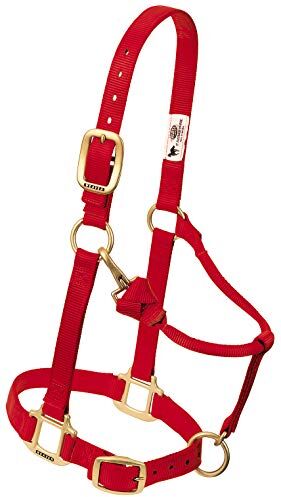 Weaver Leather Cavezza da Cavallo in Nylon Regolabile Originale, Yearling, Rosso