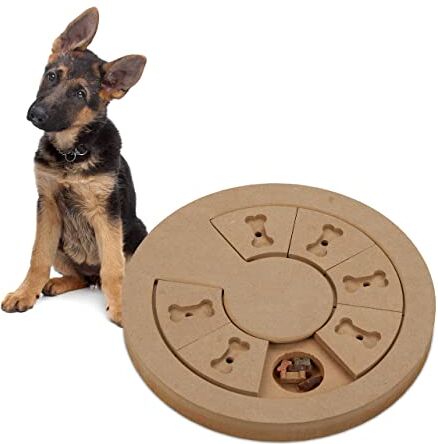 Relaxdays Gioco Interattivo per Cani e Gatti, Giocattolo Attivazione Mentale e Olfattiva, Dog Puzzle, MDF, Marrone, 100% Fibra di Legno, 2,5x24,5 cm